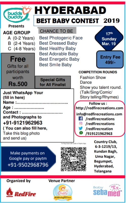 Hyderabad Best Baby Contest 2019 redfire creations